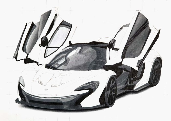 How to Draw a McLaren P1 - Detailed Step-by-Step Guide
